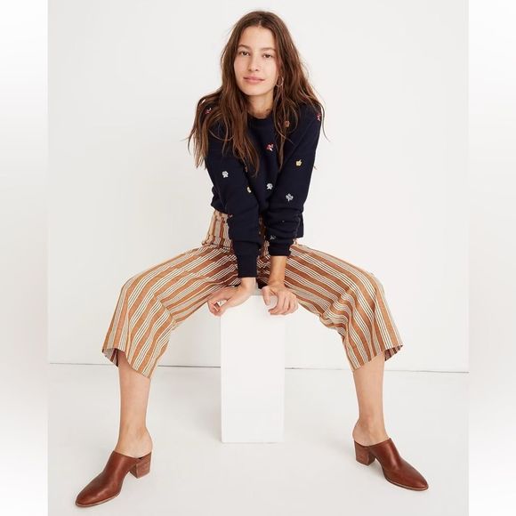 Madewell Emmett Striped Wide Leg Cropped Pants Size 23 - Picture 14 of 14